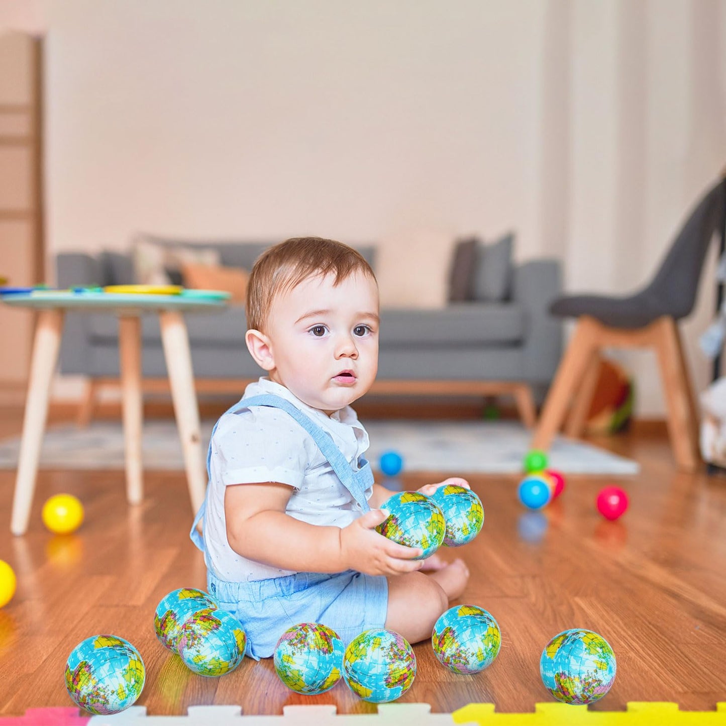 Atiloy Mini Globe Stress Balls 20 Pack – Soft Foam Squeeze Toys for Kids & Classroom Use