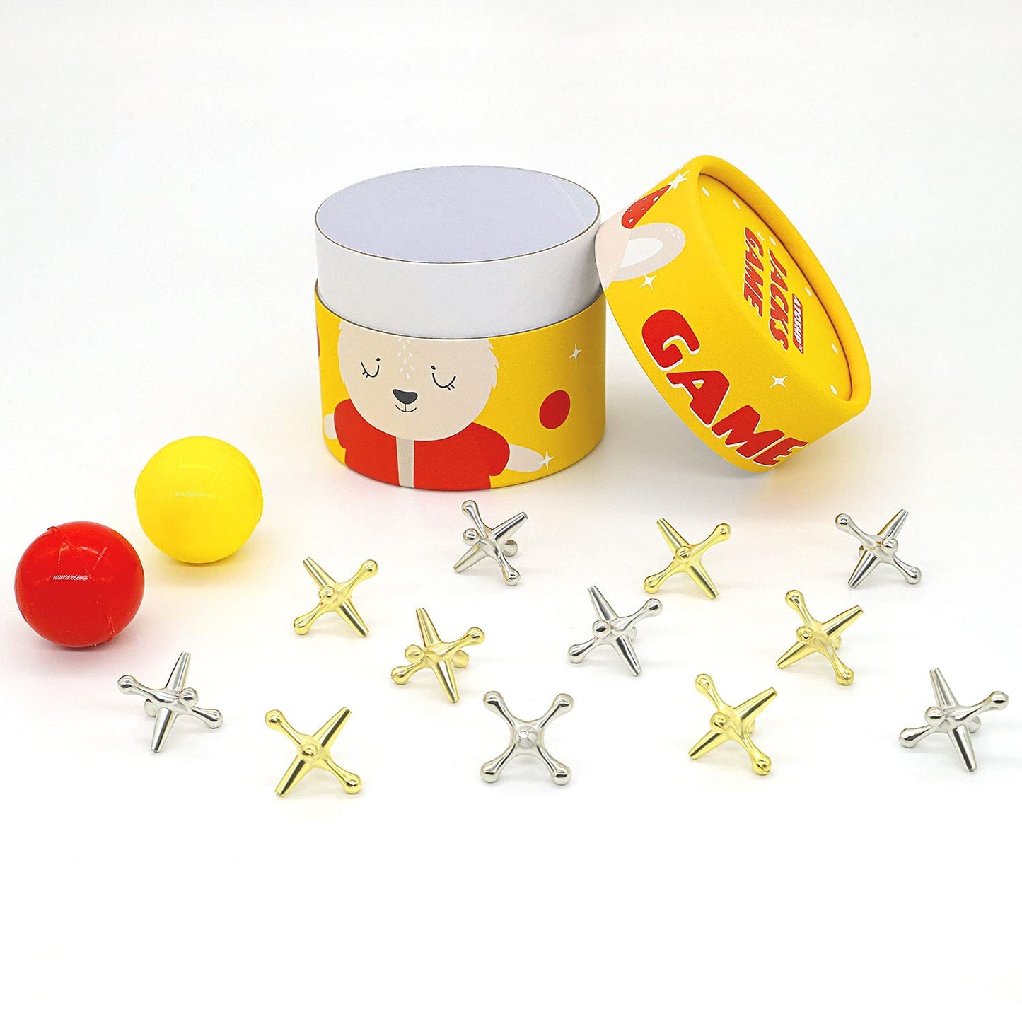 ATOSHP Jacks Game with Balls – 12 Metal Jacks & 2 Balls