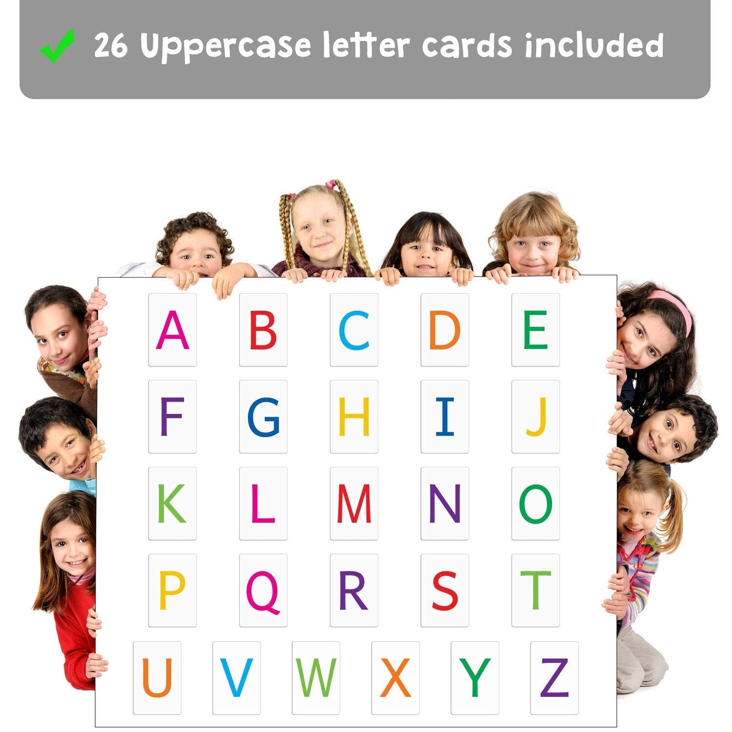 Attractivia Magnetic Alphabet Flash Cards – Jumbo Uppercase Letters for Classroom, ESL, Homeschool, Toddlers & Adults