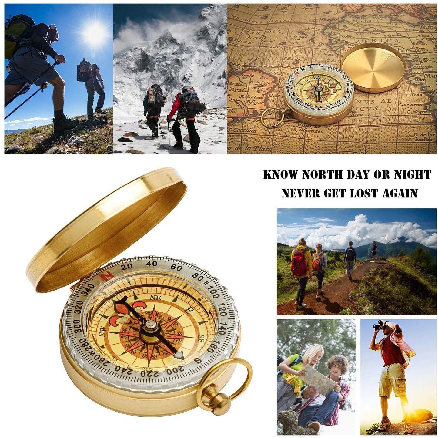 Aubric Pirate Spyglass & Treasure Map Set for Kids | 25x30 Zoom Monocular with Golden Compass