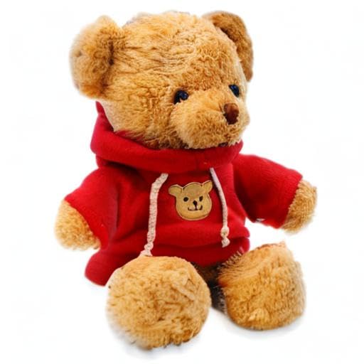 AUCOOMA Teddy Bear Plush – 11.8-Inch Red Hoodie Bear for Kids | Cozy Plush Toy Gift