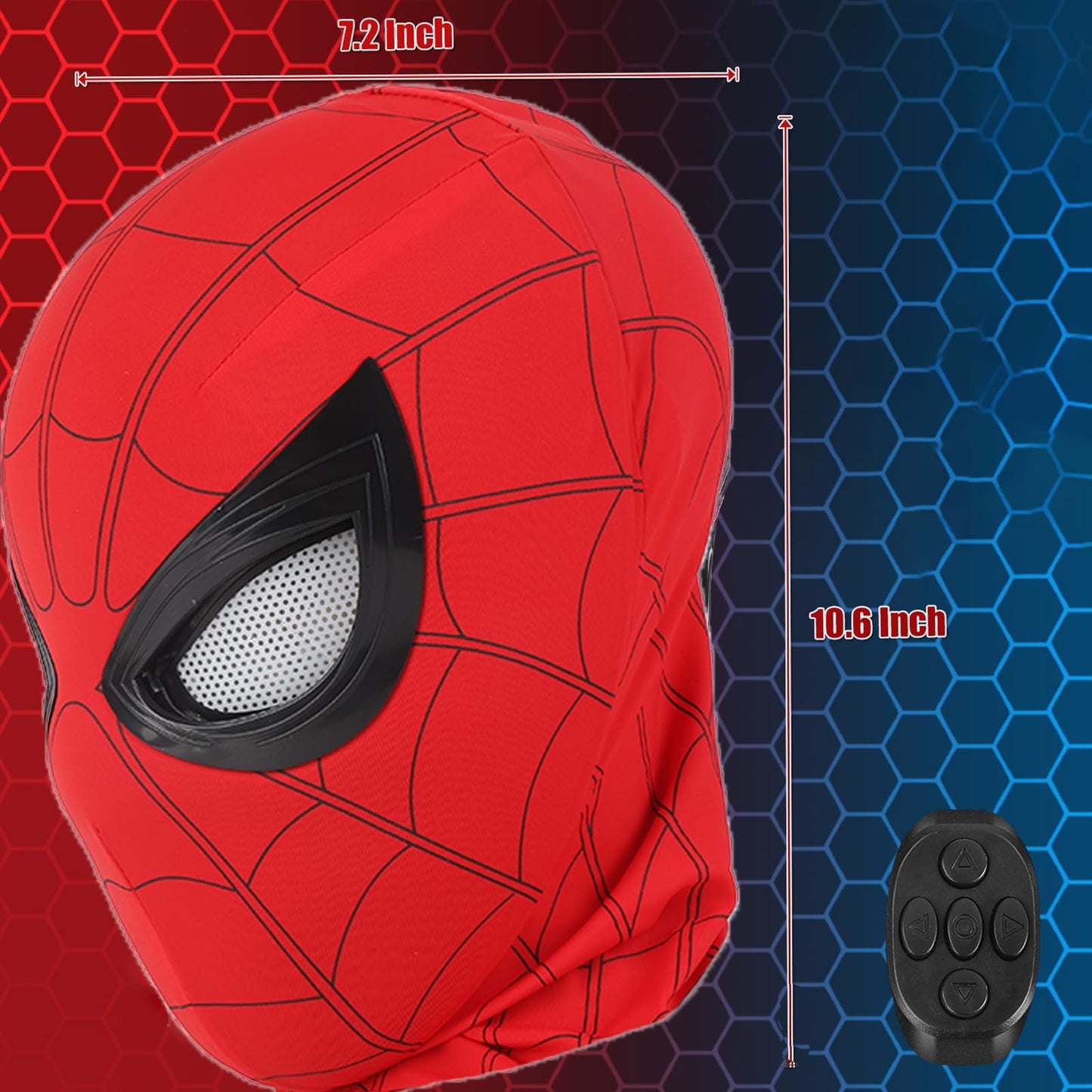 AUGMAXI Electric Spider Mask – Moving Eyes, LED Lights, Remote Control