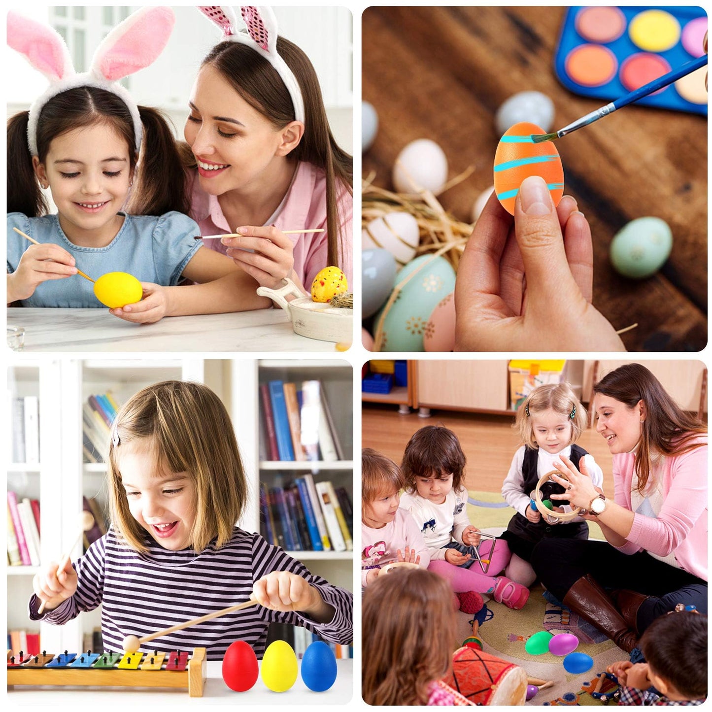 Augshy 40-Piece Egg Shaker Set – Colorful Percussion Eggs for Kids