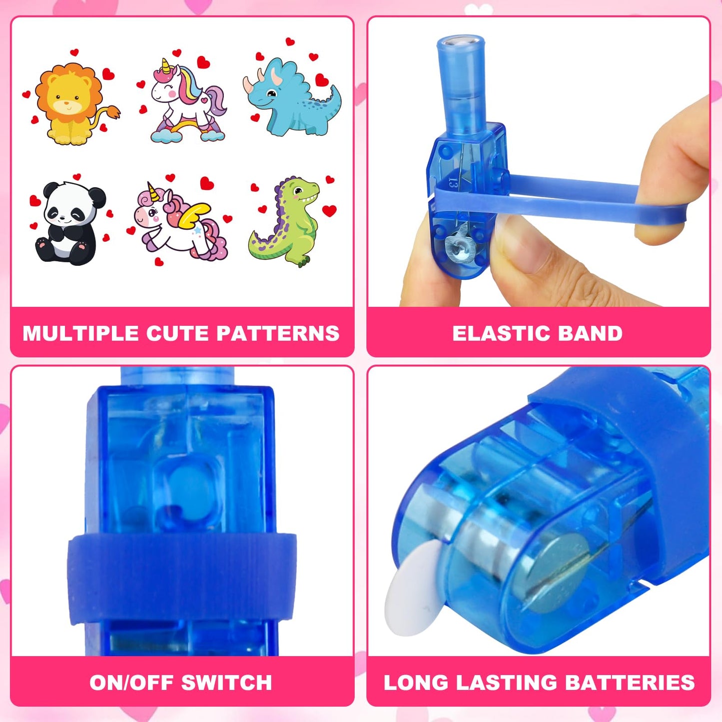 AugToy 28-Piece LED Finger Lights for Valentines | Classroom Gifts