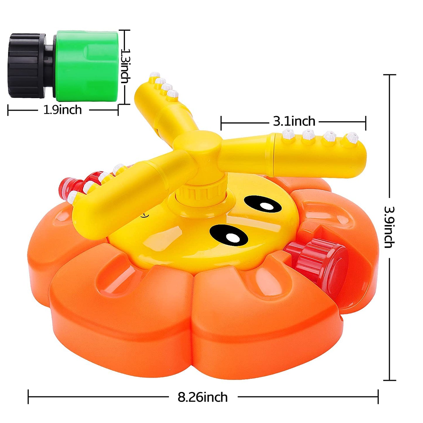 AugToy Water Sprinkler for Kids – Rotating Nozzles, Outdoor Garden Hose Toy for Ages 3-8