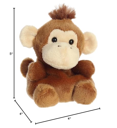 Aurora Adorable Palm Pals Boomer Monkey Stuffed Animal – Pocket-Sized Brown Plush, 5 Inches