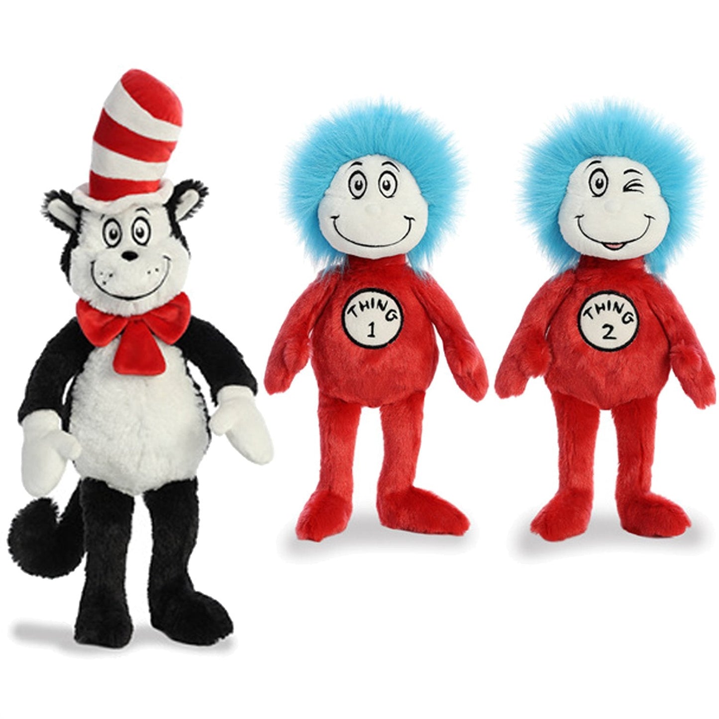 Aurora Cat in the Hat Plush Bundle – 20-Inch Cat + 12-Inch Thing 1 & Thing 2