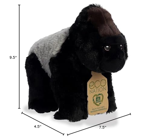 Aurora Responsibly Made Eco Nation Silverback Gorilla Plush – 9.5 in, Recycled Materials