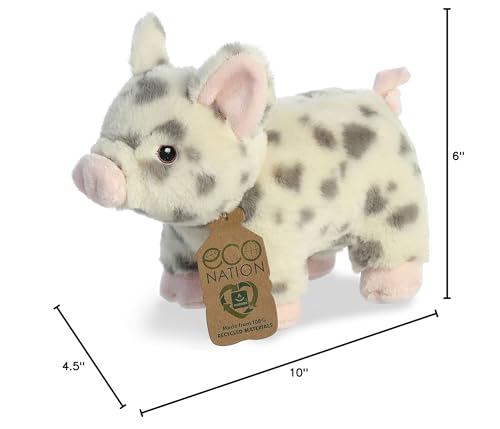 Aurora Eco Nation Spotted Pig Plush – 10-Inch, Recycled Materials