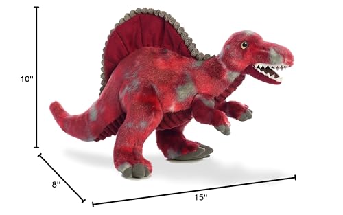 Aurora Ferocious Dinos & Dragons Spinosaurus Plush – 15-Inch Red & Gray