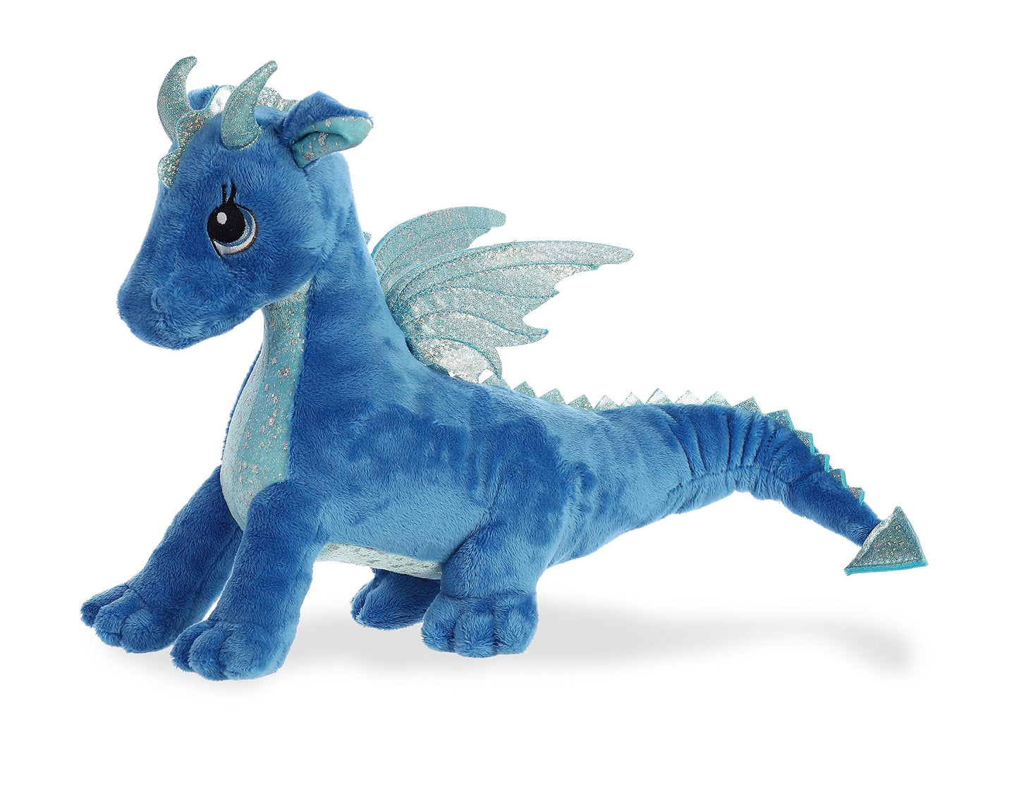 Aurora Enchanting Sparkle Tales Indigo Dragon Plush – 16-Inch Blue Dragon with Sparkling Wings