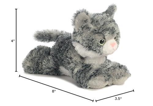 Aurora Lily Mini Flopsie Plush Cat (8in) – Gray Tabby, Adorable Stuffed Animal
