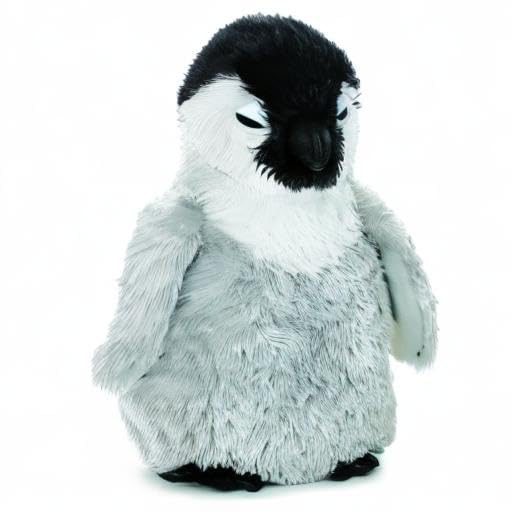Aurora Adorable Mini Flopsie Baby Emperor Penguin Plush – 7-Inch Gray