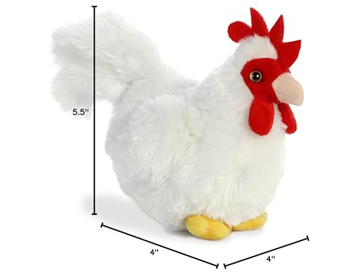 Aurora Adorable Mini Flopsie Chicken Plush – 5.5-Inch White Stuffed Animal