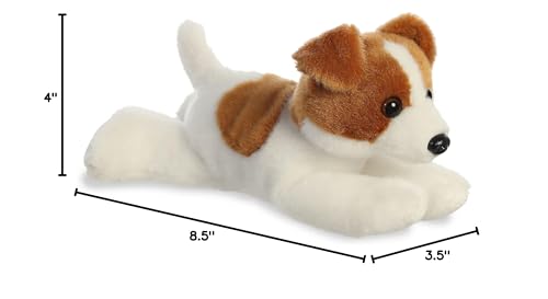 Aurora Adorable Mini Flopsie Jackie Russell Stuffed Animal – 8.5-inch Brown & White Plush
