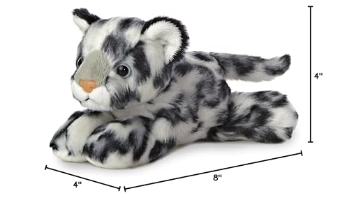 Aurora Adorable Mini Flopsie Snow Leopard Plush – 8-Inch Gray & White Cuddle Toy