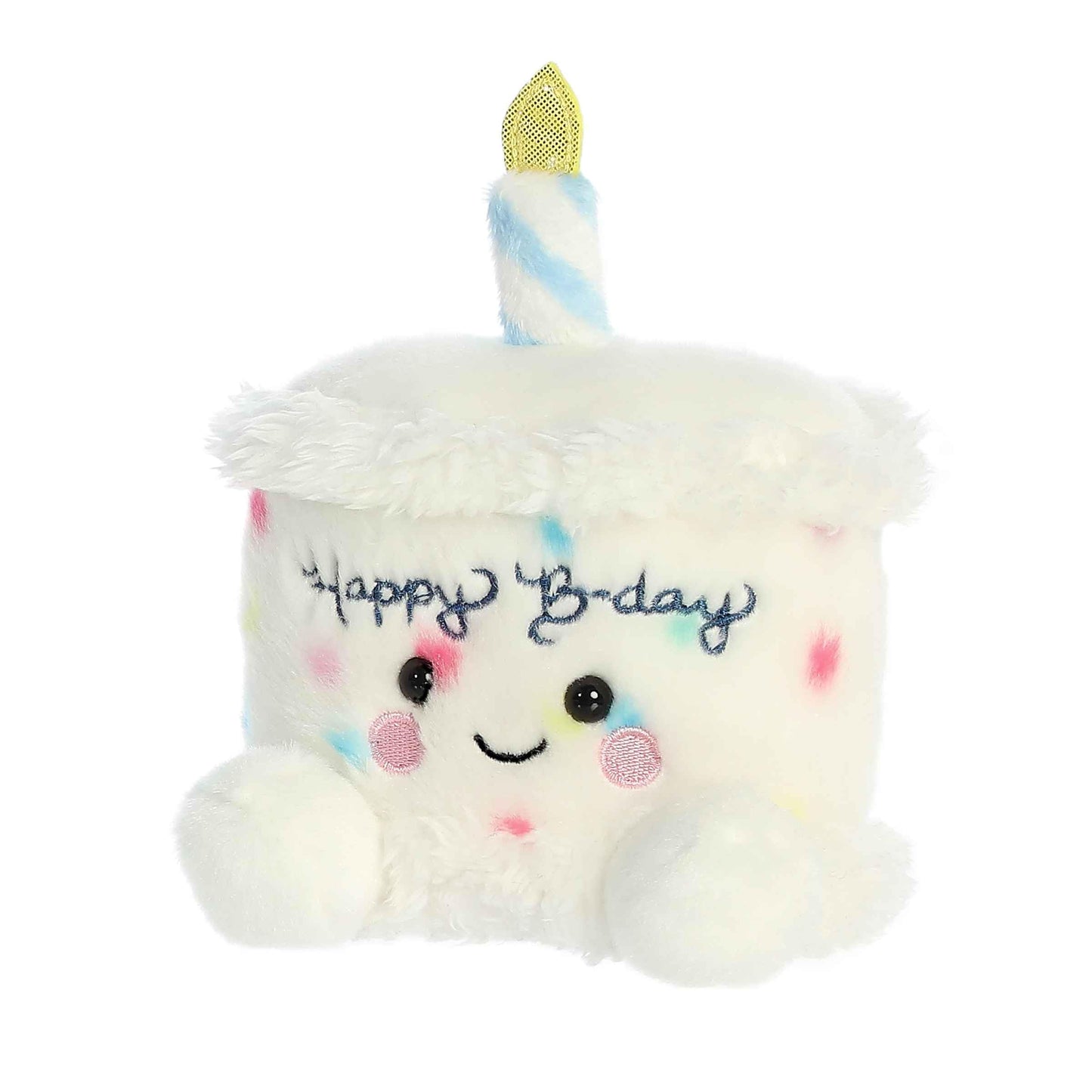 Aurora Adorable Palm Pals Happy B'Day Cake Stuffed Animal - White 5-Inch Plush