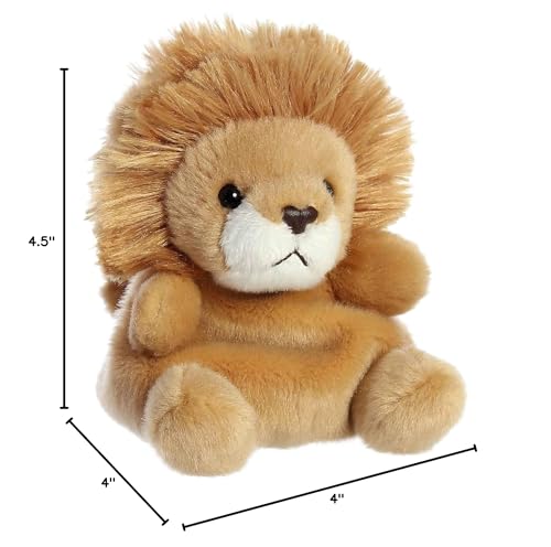 Aurora Adorable Palm Pals Leno Lion Stuffed Animal – Pocket-Sized 5-Inch Brown