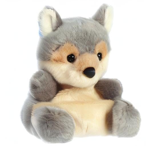Aurora Palm Pals Lucian Wolf Plush – 5-Inch Gray Stuffed Animal | Collectible