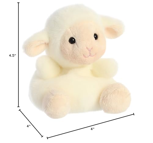 Aurora Palm Pals Woolly Lamb Plush – 4.5-Inch White Stuffed Animal | Collectible Plush