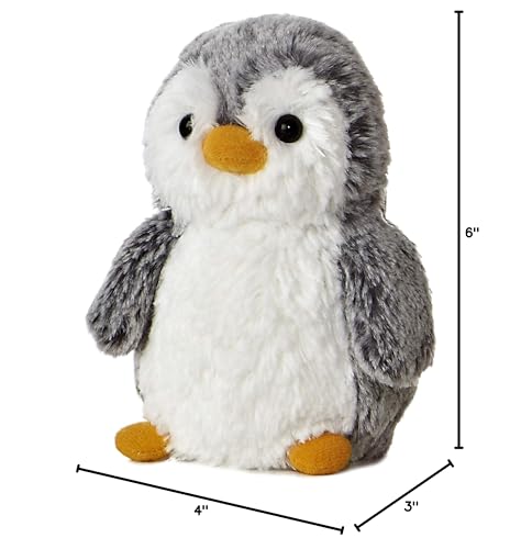 Aurora Playful Pompom Penguin Mini Plush – 6-Inch Gray Cuddle Buddy