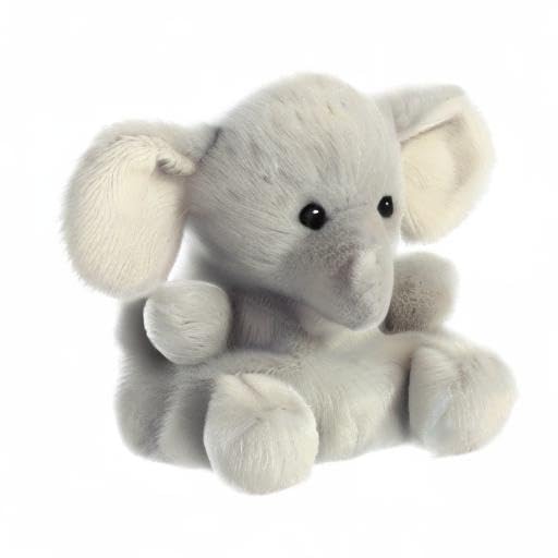 Aurora® Stomps Elephant | Palm Pals Plush 4.5-Inch Gray Elephant – Cute Collectible Plush for Kids and Collectors