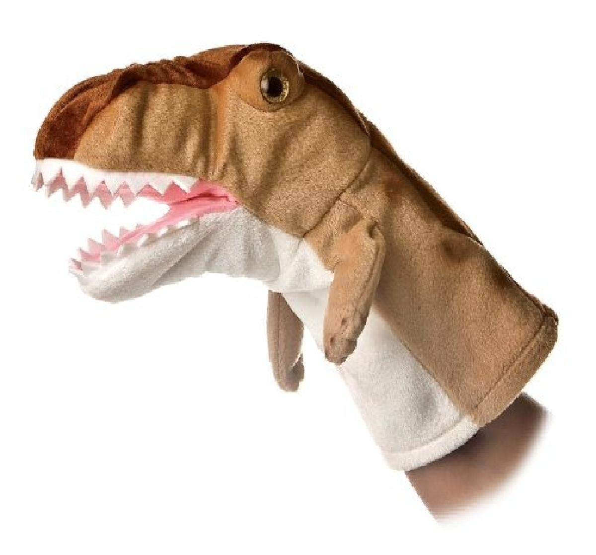 Aurora Interactive Hand Puppet T-Rex - Brown 8-Inch Plush for Storytelling & Playful Learning
