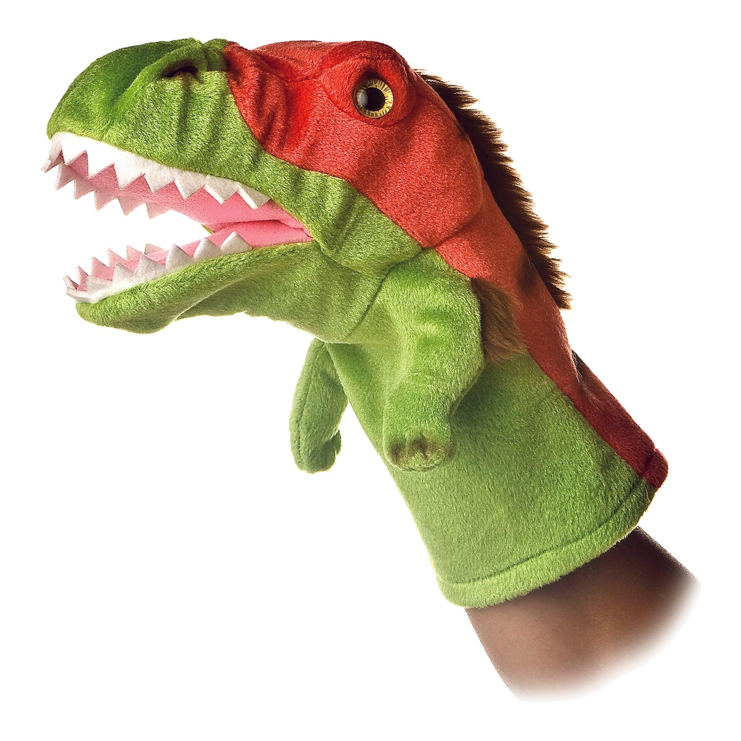 Aurora Velociraptor Hand Puppet – Interactive Dino for Storytelling & Play (8-Inch, Green)
