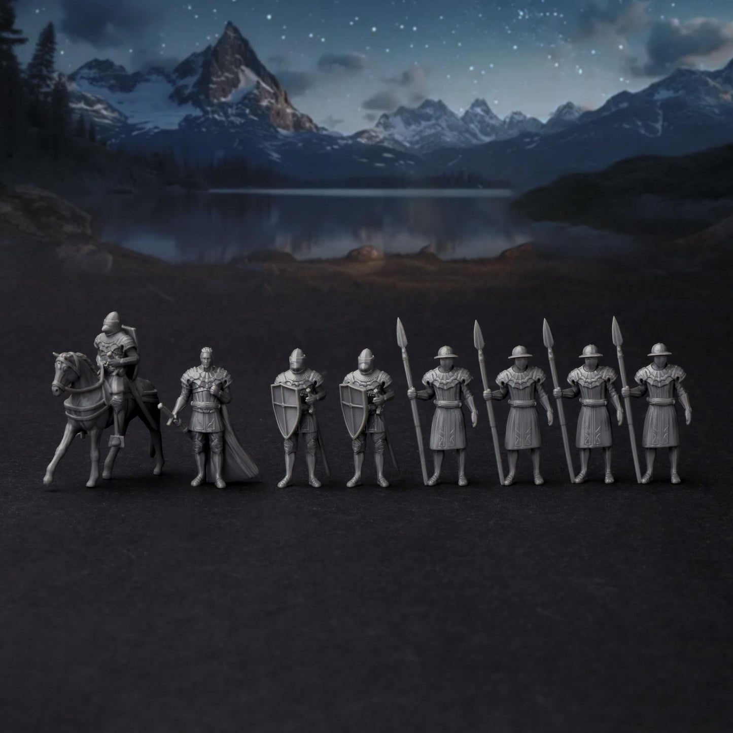 AUSPDICE AF676 Medieval Military Camp RPG Terrain Set — Modular 3D-Printed DND Map Props