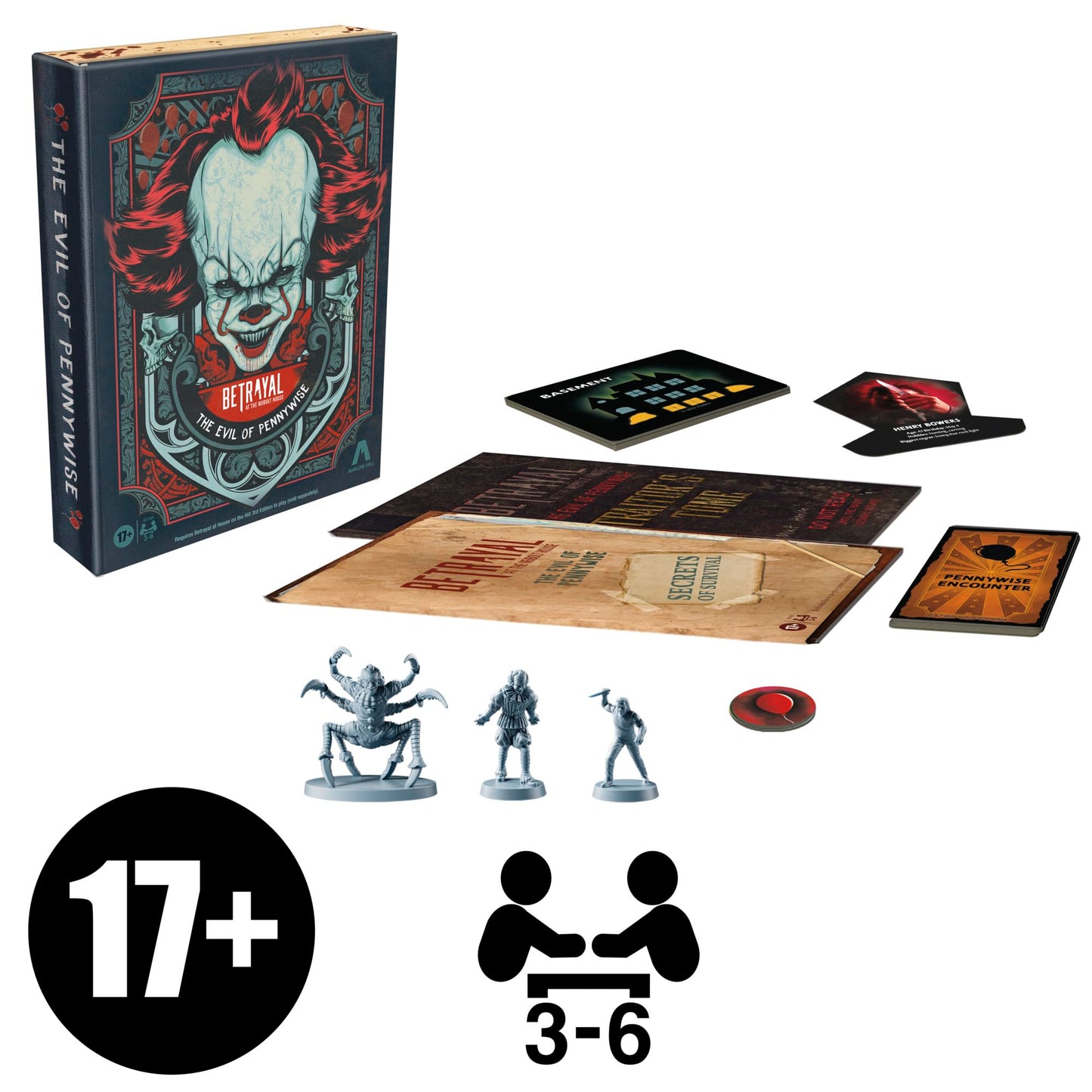 Avalon Hill Betrayal at The Neibolt House: The Evil of Pennywise Expansion | 3-6 Players
