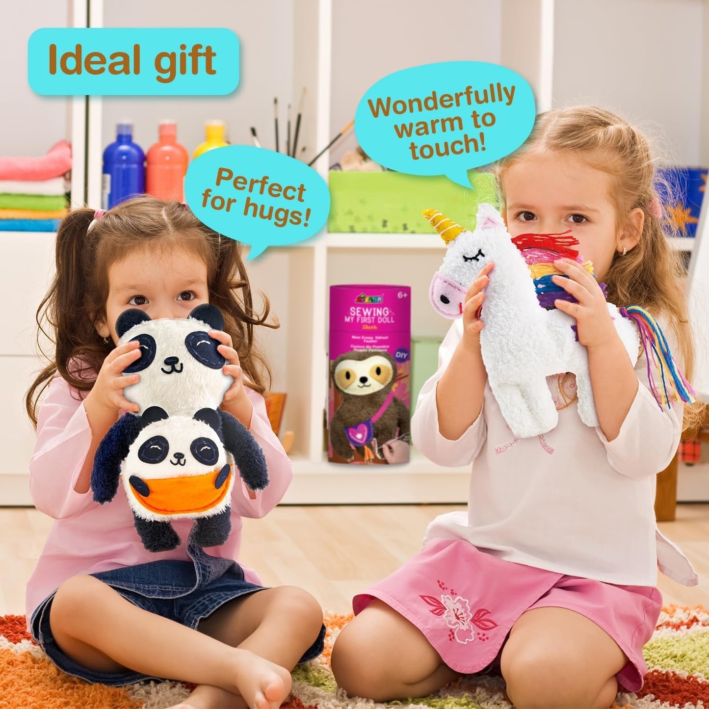 AVENIR My First Sewing Kit for Beginners Ages 6+ | Premium Plush DIY Animals Craft Kit