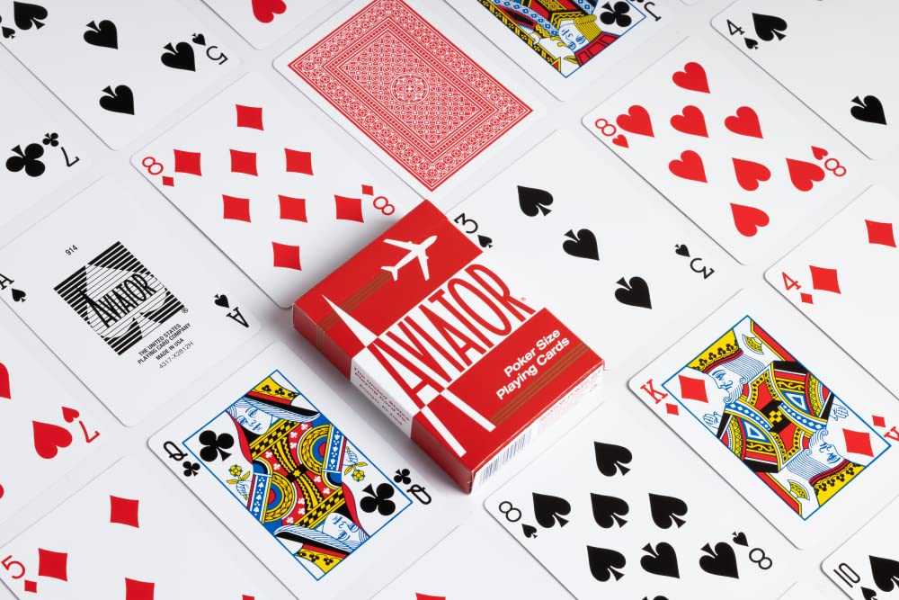 Aviator Playing Cards 12 Pack – Red, Poker Size, Standard Index | USA Made