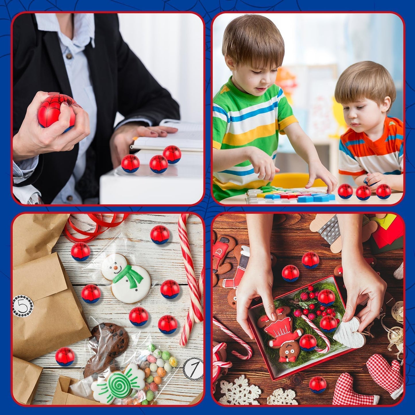AXBMM 24 Pcs Spider Stress Balls – 1.57in Fidget Toys for Parties & Classrooms