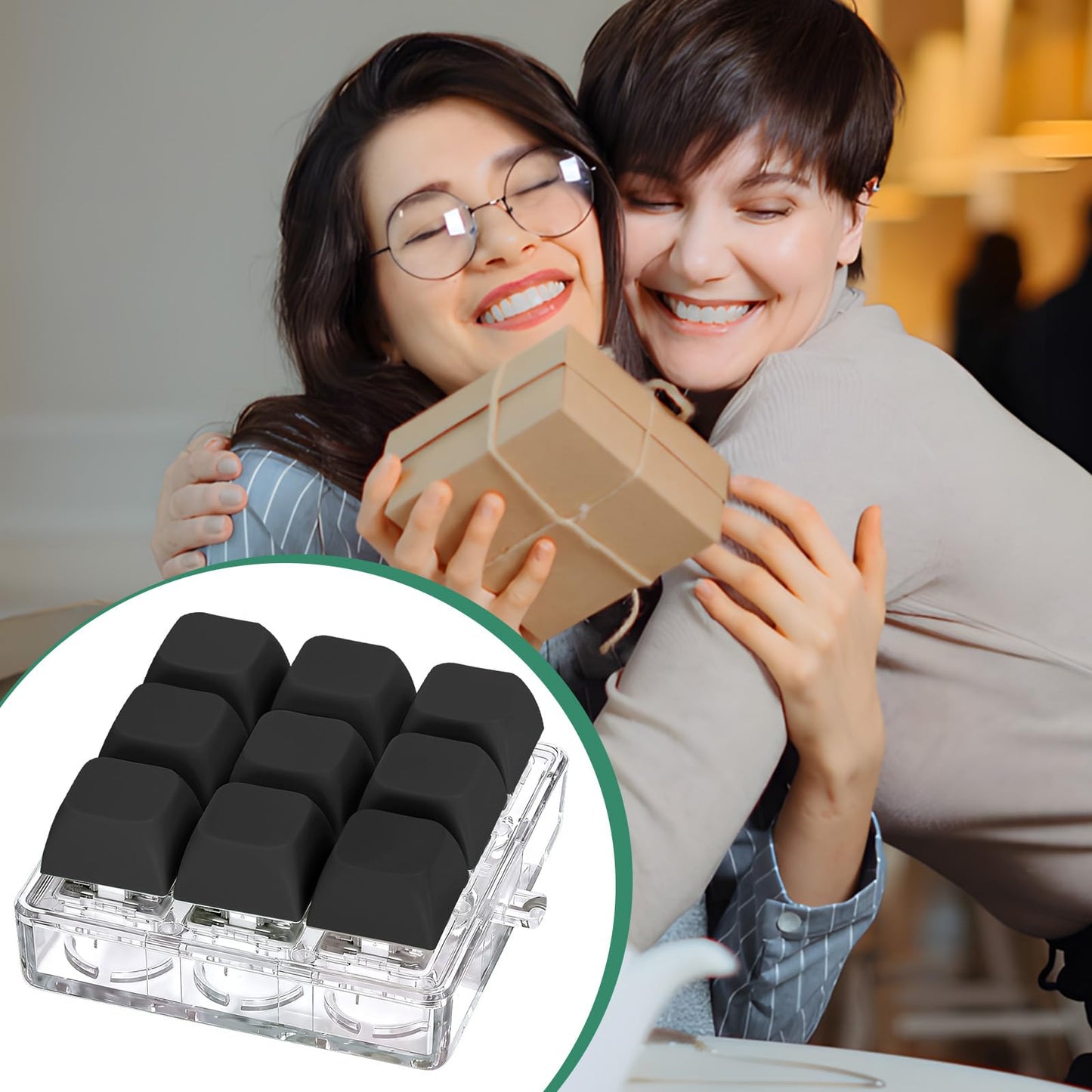 Axlksia Keyboard Fidget Toy – Portable Fidget Keychain for Stress Relief & Focus