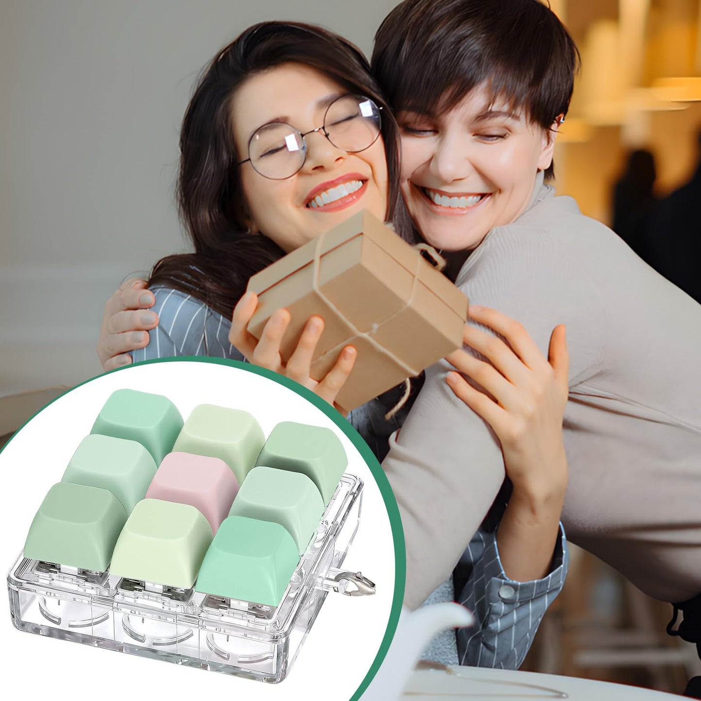 Axlksia Keyboard Fidget Toy – Portable Fidget Clicker Keychain for Focus and Stress Relief (Style Z)
