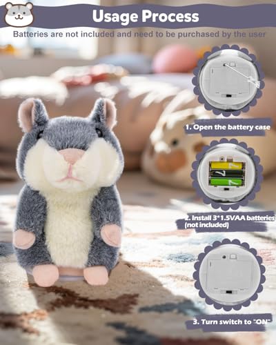 Ayeboovi Talking Hamster Toy – Repeats What You Say, Interactive Plush for Kids