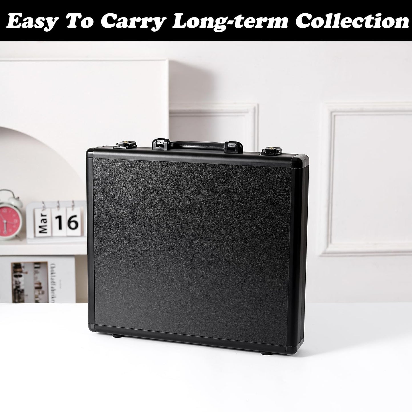 Azamou Toploader Binder — Holds 216 Toploaders, 9-Pocket Sleeves, 3-inch x 4-inch Cards (Black)