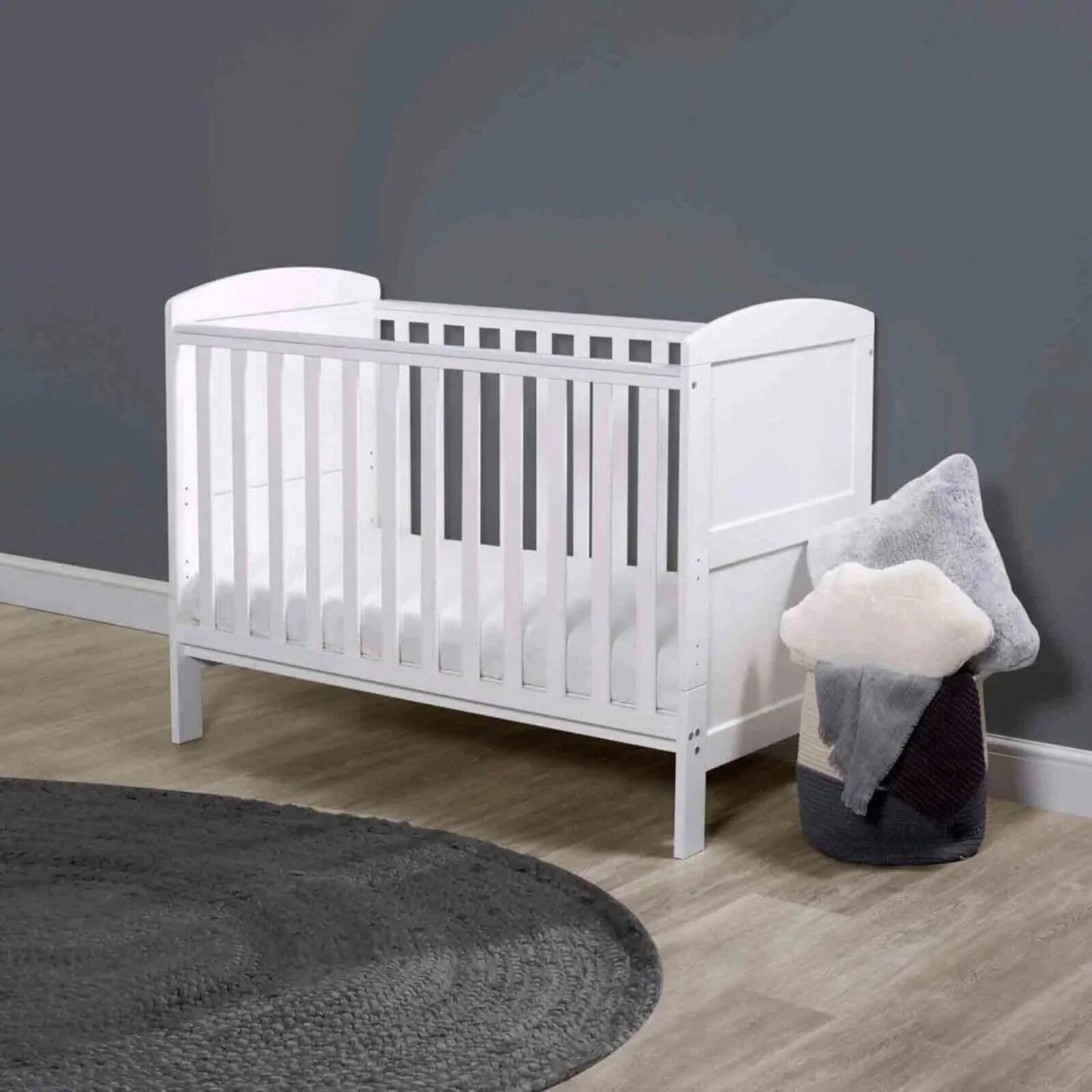 Ickle Bubba Coleby Mini Cot Bed White - Premium Pocket Sprung Mattress