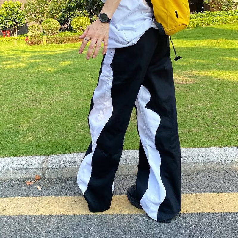 Black And White Patchwork Design Sense Patchwork Jeans