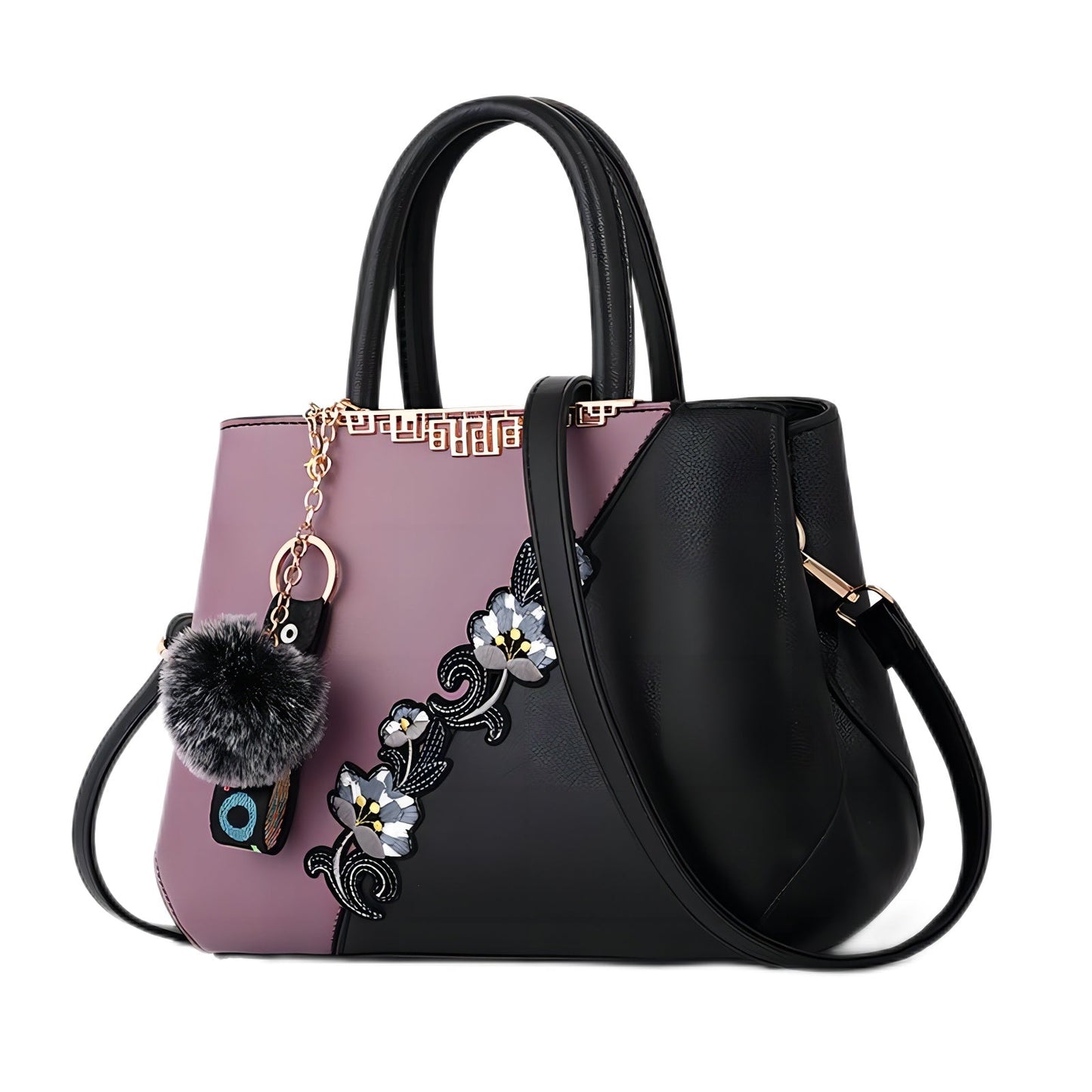 Handbags Fashionable Women's Handbags For Ladies Flower Pattern Crossbody Bags Splicing Color Shoulder Bags