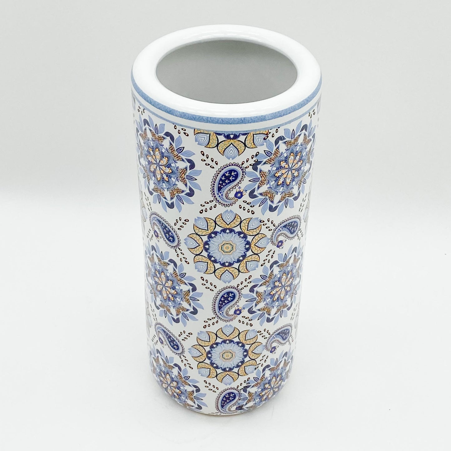 18" BLUE AND WHITE UMBRELLA STAND
