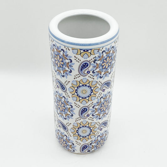 18" BLUE AND WHITE UMBRELLA STAND