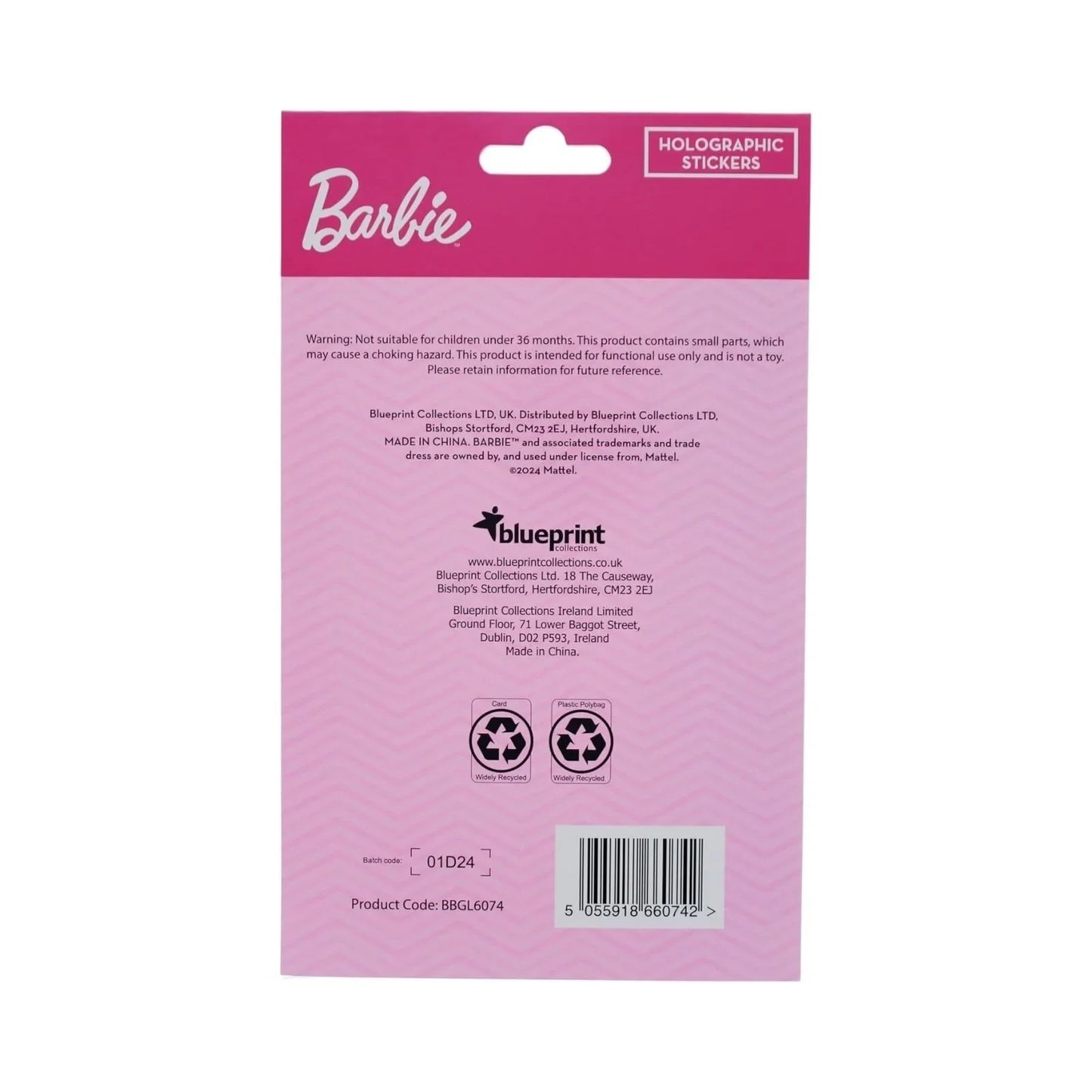 Barbie Holographic Sticker Sheet