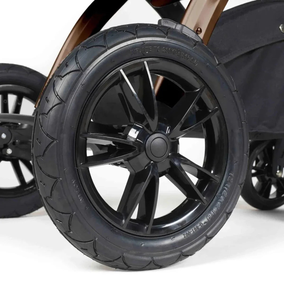Ickle Bubba Stomp Luxe Travel System with i-Size Cirrus Car Seat & ISOFIX Base 12 pcs - Bronze & Midnight & Black