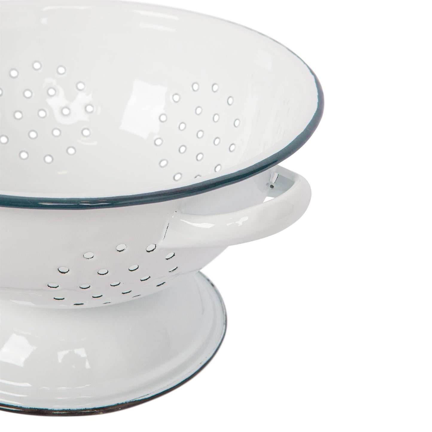 23.5cm White Enamel Colander