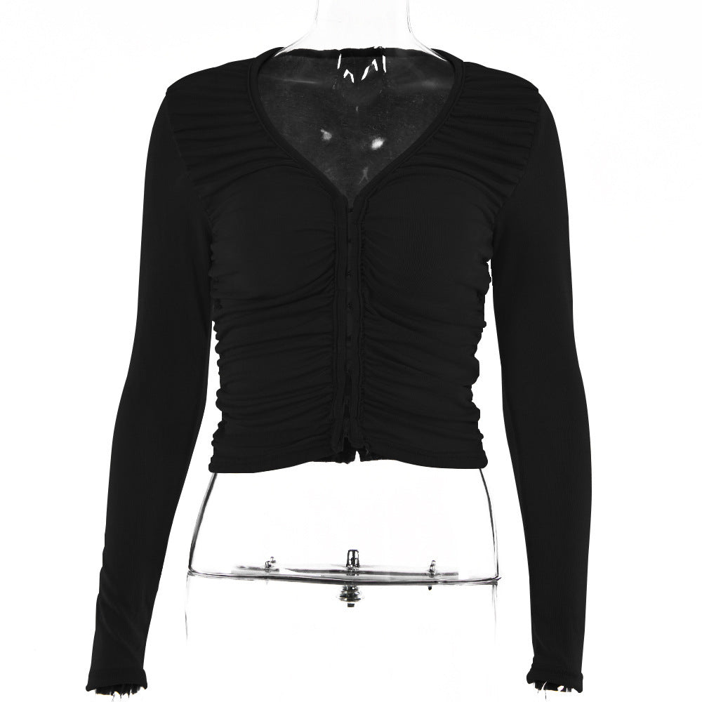 Top Female Fashion Sexy Spice V Neck