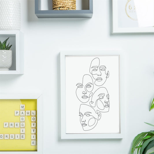 White A4 (8" x 12") 3D Shadow Box Frame with A5 Mount