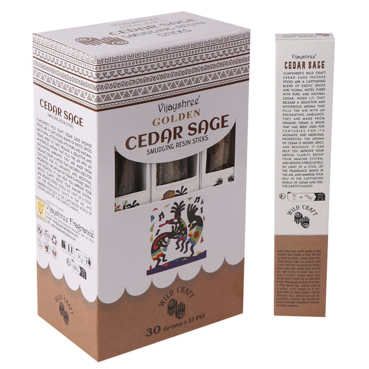 30g Golden Cedar Sage Smudging Resin Sticks