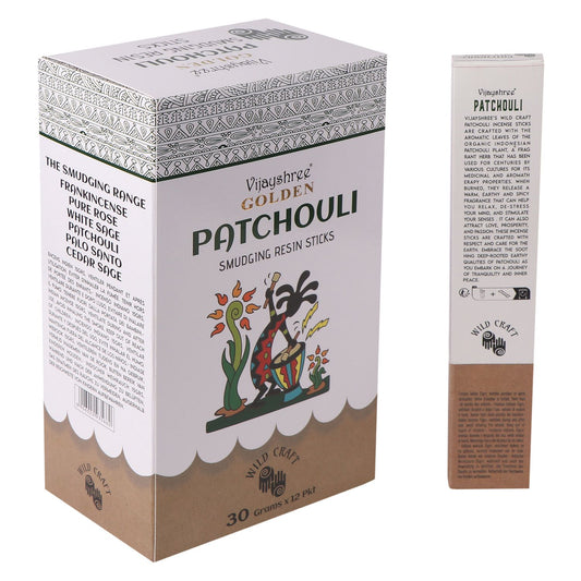 30g Golden Patchouli Smudging Resin Sticks