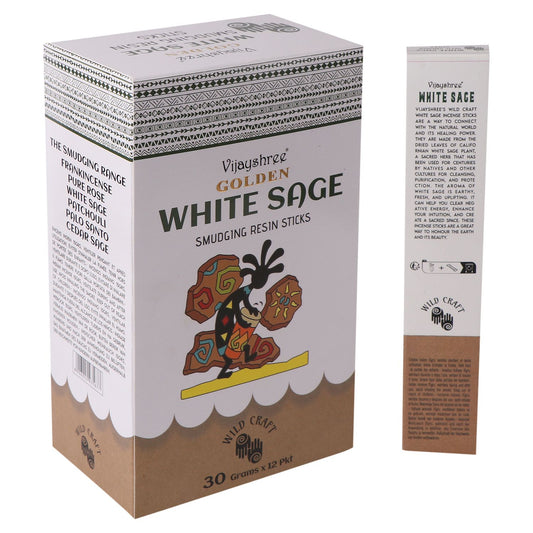 30g Golden White Sage Smudging Resin Sticks